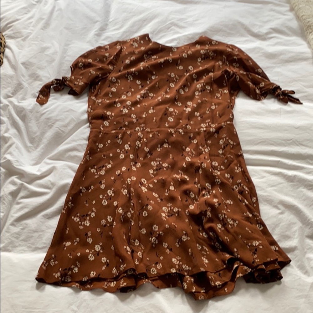 Brown floral Reformation dress, size 12